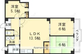 ロイヤル西宮北口【3階】の間取り