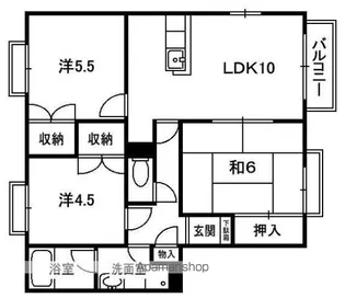 レジデンス1番館【105号室】の間取り