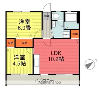 大森ハイツ【2-A号室】の間取り