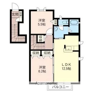 レイクヴュー花山【201号室】の間取り
