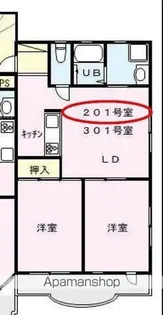 第1リバティハウス【201号室】の間取り