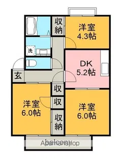 パーク・アベニューB【1階】の間取り