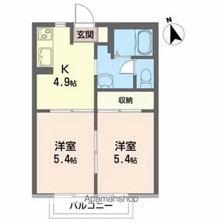 サンテラスS【202号室】の間取り