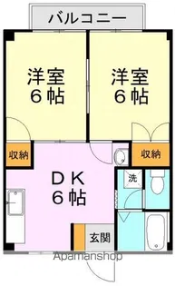 クレスト龍田【203号室】の間取り