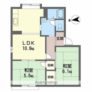 フレグランス阪南A B棟【1階】の間取り