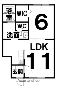 西16南6AP【1-C号室】の間取り
