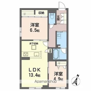 WAVE 伏見【1階】の間取り
