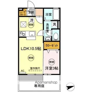 ファミーユタイチ B棟【1階】の間取り