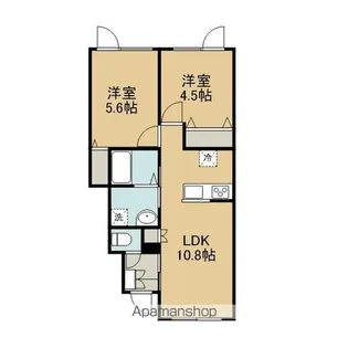 2LDKの間取り画像