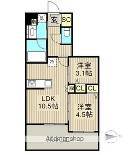 ユニハイム小岩【9階】の間取り