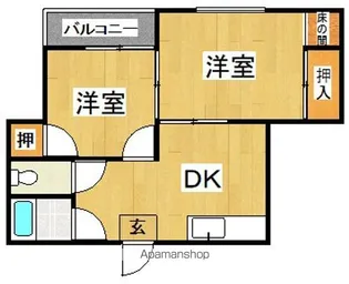 コーポ森【1階】の間取り