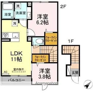 エクセリア上石原【2階】の間取り