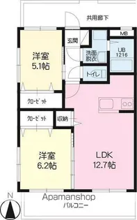 サンハイツ カミーリャ【1階】の間取り