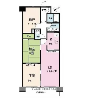 ル・ゴシュラン江別【707号室】の間取り