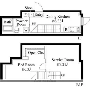 ファーヴァル代々木上原【1階】の間取り