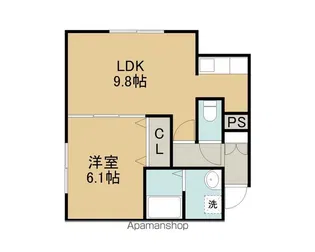 DA LA TOUR【102号室】の間取り