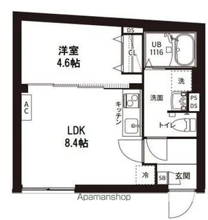 レピュア曙橋駅前レジデンス【1階】の間取り
