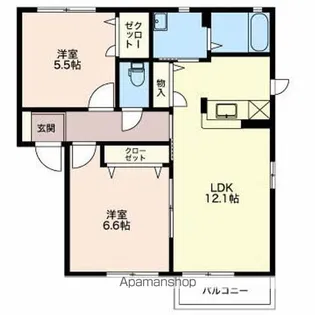 グリシナA【2階】の間取り