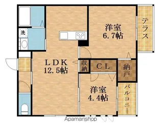 CLADE HEIM【102号室】の間取り