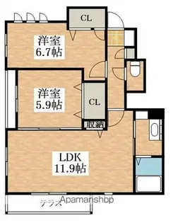 シャーメゾン コンフォール【1階】の間取り