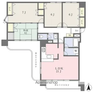 サンハイツ宇多津【11階】の間取り