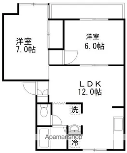 アスモ美しが丘D【2階】の間取り