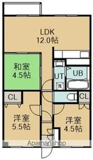 ハイム桔梗Ⅰ【1階】の間取り