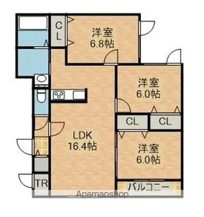サイト西野 当社窓口【206号室】の間取り