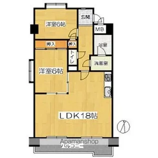 学戸スカイマンション【1階】の間取り