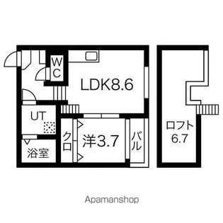 KーFOREST【203号室号室】の間取り