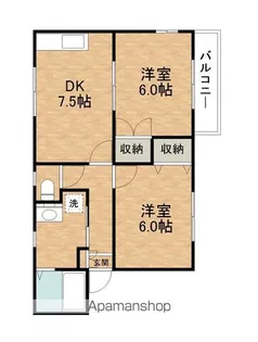 フレマリール若竹【北201号室】の間取り