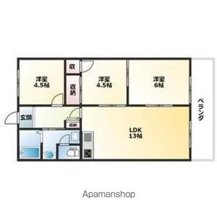 グランレナジア姫路【4階】の間取り