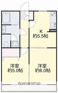 岡山県岡山市北区奥田本町【アパート】の間取り