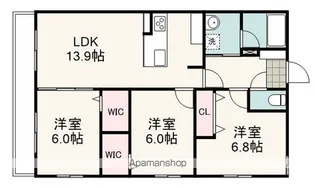 メゾンド・トラスト稲川【106号室】の間取り