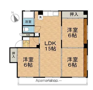 カーサ三輪【4階】の間取り