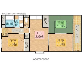 ムカイマンションA・B棟【B403号室】の間取り