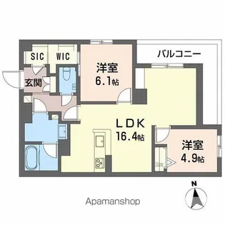 輝 阪南町【2階】の間取り
