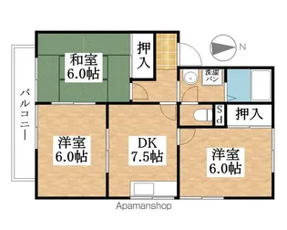 ホープタウン【203号室】の間取り