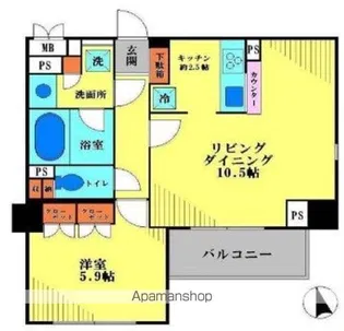 コートリヴィエール東六郷【1階】の間取り