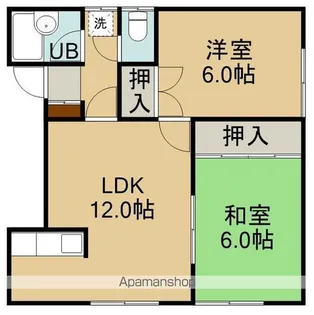 ハイツ高松(ハイツタカマツ)【右号室】の間取り