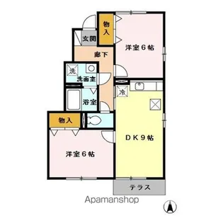 エスポワールみなみ野B【1階】の間取り