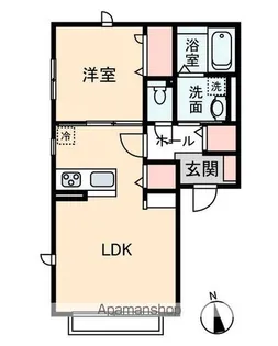 リーリエ新鎌ヶ谷【102号室】の間取り