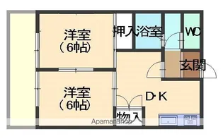 エムローブモンタント【202号室】の間取り