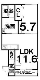 FORTH SABER(フォースサーベル)【102号室】の間取り