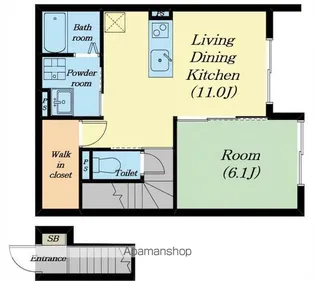 エトワール下坂浜A【206号室】の間取り