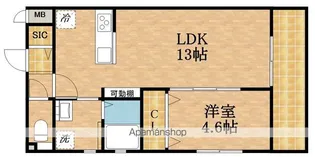 NテラスⅥ【202号室】の間取り