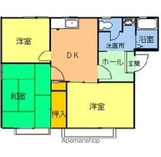 メゾンソレイユA【102号室】の間取り
