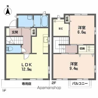 WALD MERE A棟【2号室】の間取り