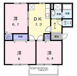 ハイツFLOWER【2階】の間取り