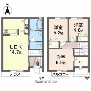 ファビュラス-U B棟【102号室】の間取り